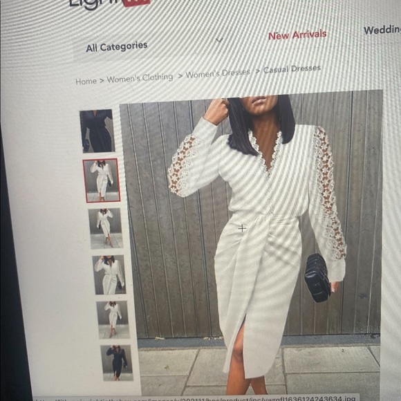 White NWT lace sleeve midi dress - Picture 1 of 6